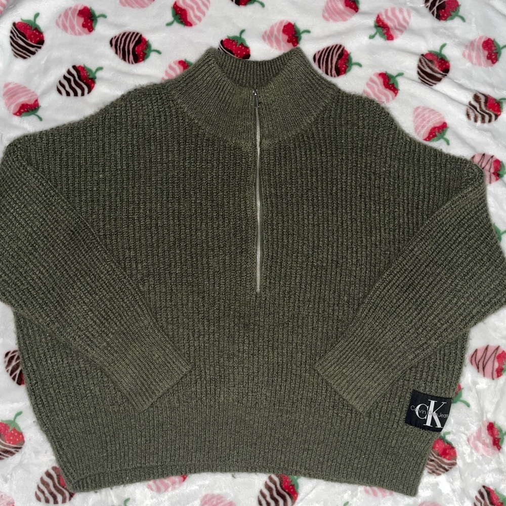 Calvin Klein Jeans Green Cowl Neck Sweater